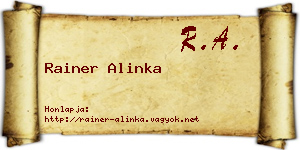 Rainer Alinka névjegykártya